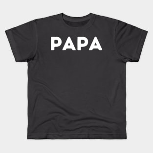 Papa Shirt White Letters Kids T-Shirt